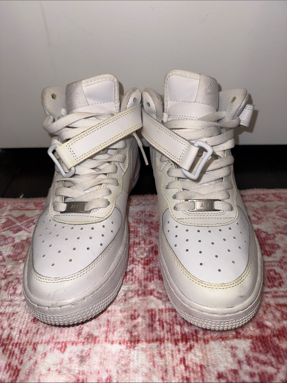 Nike Kids White High-Top Strap Sneakers